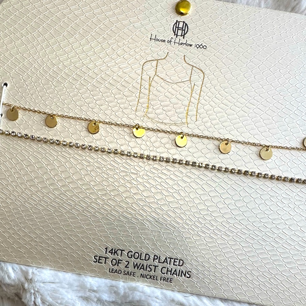House of Harlow 1960 14KT Gold Plated Waist Chain Set